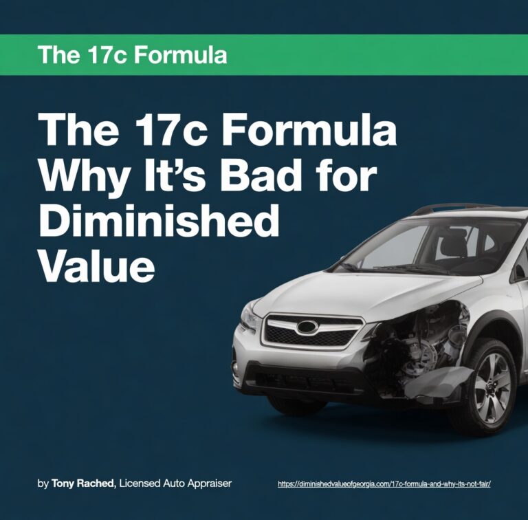 The 17c Formula and why it's bad for diminished value claims in Georgia – by Tony Rached, Licensed Auto Appraiser | Diminished Value of Georgia, Car Appraisals for Insurance Claims