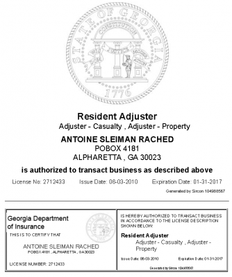 Tony-Rached-Licensed-Adjuster-License