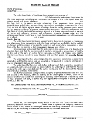 Release of Liability Property Damage - DVGA