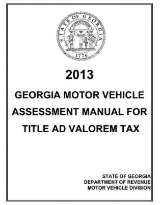 GEORGIA MOTOR VEHICLE ASSESSMENT MANUAL FOR TITLE AD VALOREM TAX