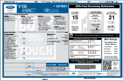 Ford labels window sticker #5