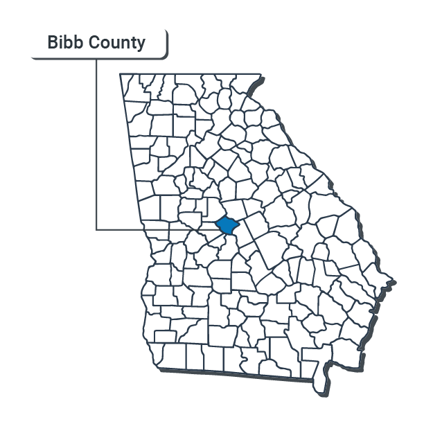 Bibb County Map Illustration