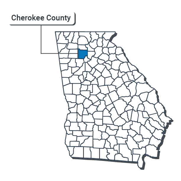 Cherokee County Map Illustration