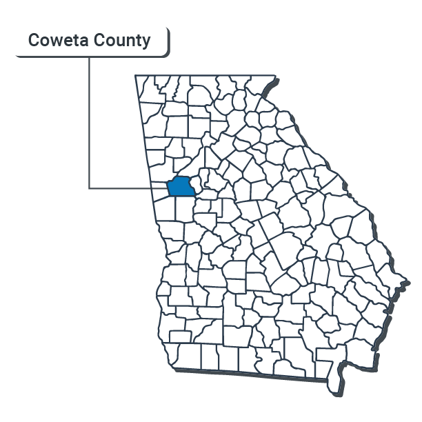 Coweta County Map Illustration