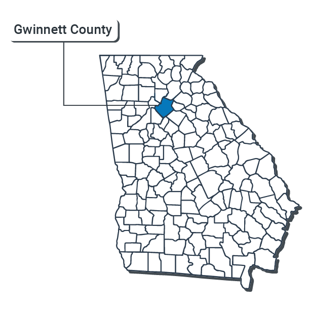 Gwinnett County Map Illustration