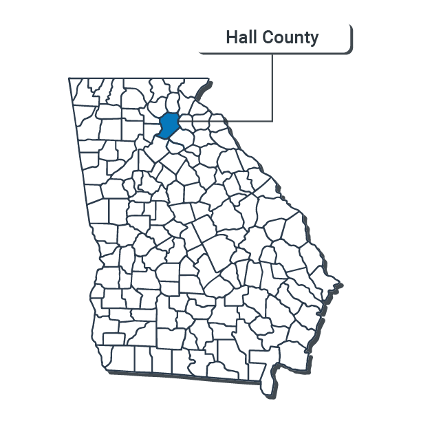 Hall County Map Illustration