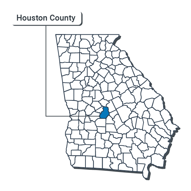 Houston County Map Illustration