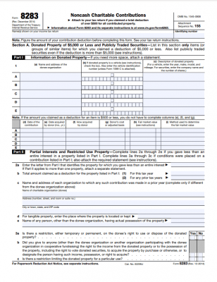 IRS Tax Form 8283