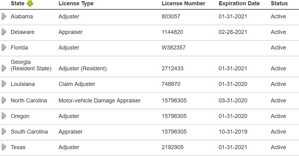 Insurance Adjuster and Appraiser Licenses in Multiple States