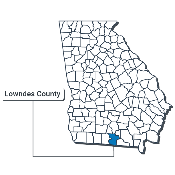 Lowndes County Map Illustration