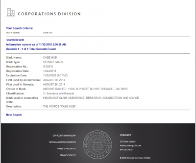 Mark Name CASE HUB – Diminished Value of Georgia, Car Appraisals for Insurance Claims Mark Name CASE HUB | Diminished Value of Georgia, Car Appraisals for Insurance Claims