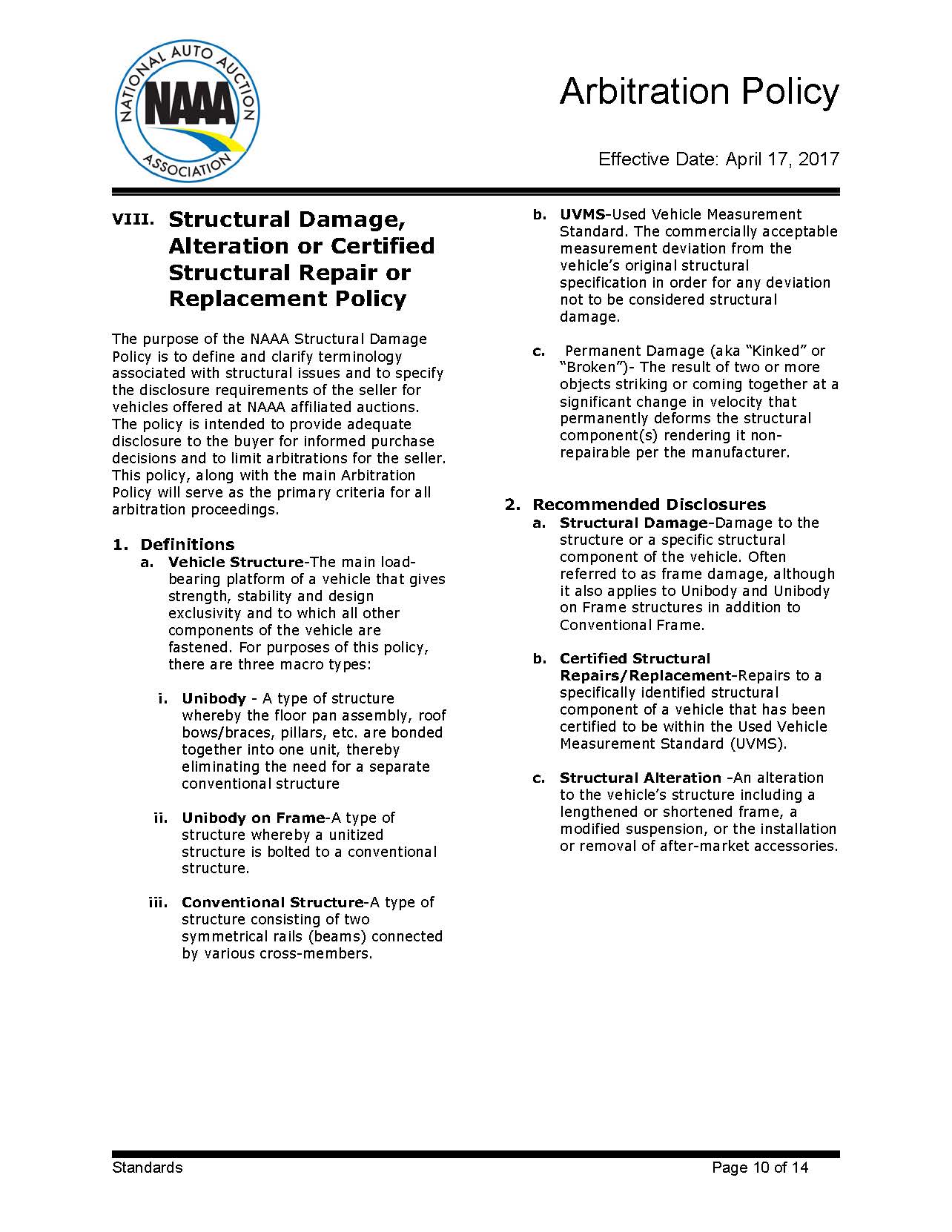 NAAA Arbitration Policy for Auction Transactions – 2017 | DVGA