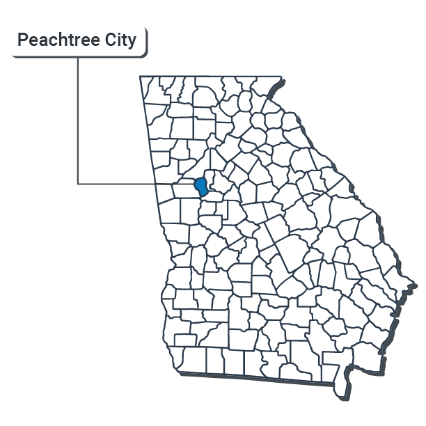 Peachtree City Map Illustration