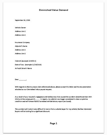 Car Insurance Claim Letter Sample | Master of Template Document