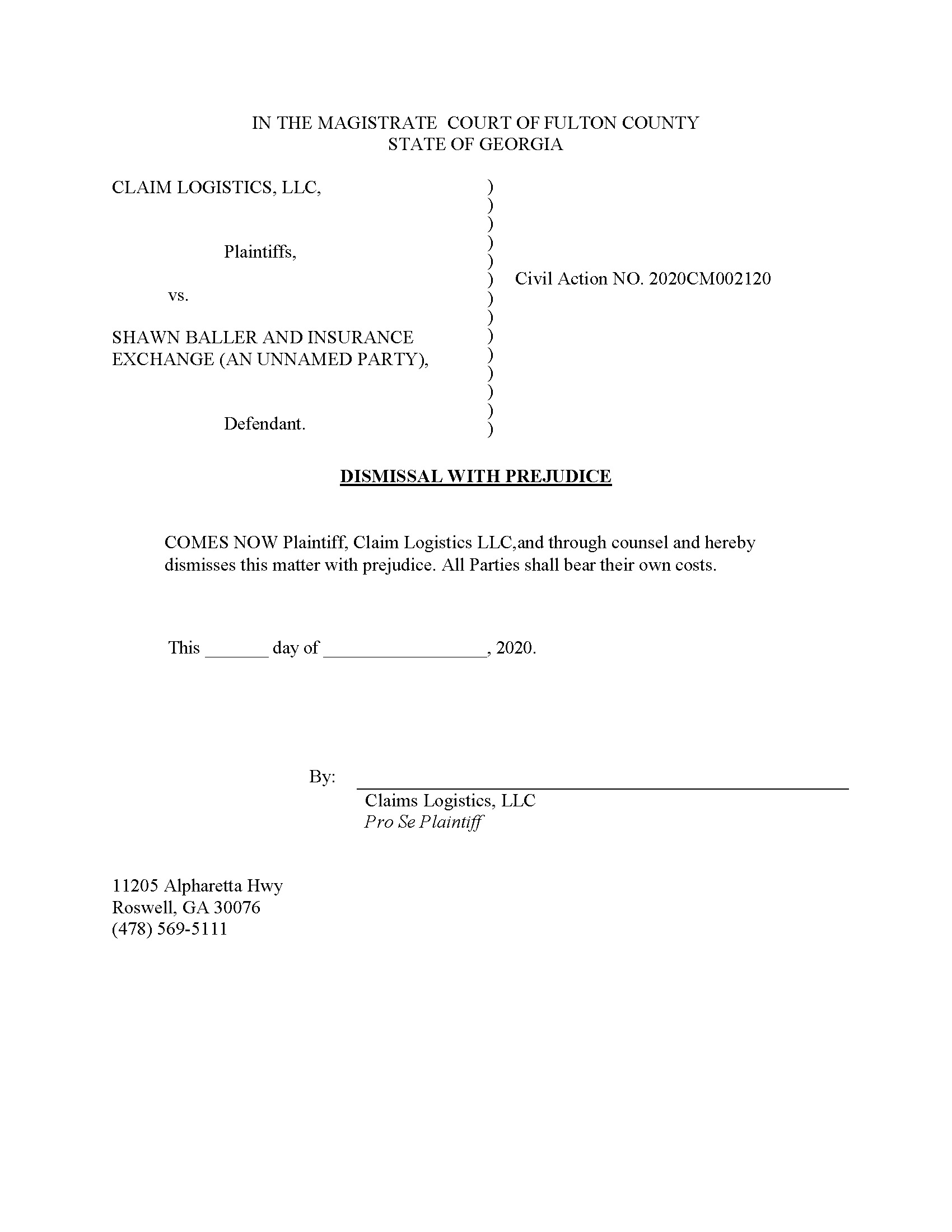 Sample Motion To Dismiss Georgia PDF DVGA