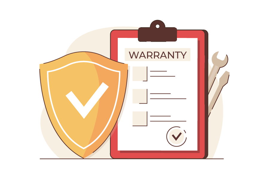 Illustration of warranty paperwork