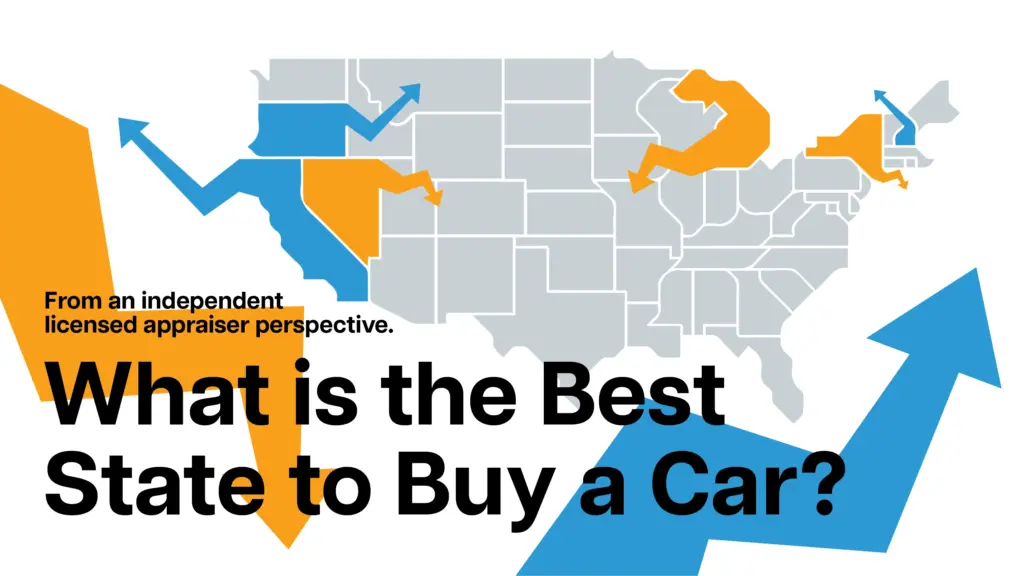 USA map highlighting the best and worst states to buy a car.