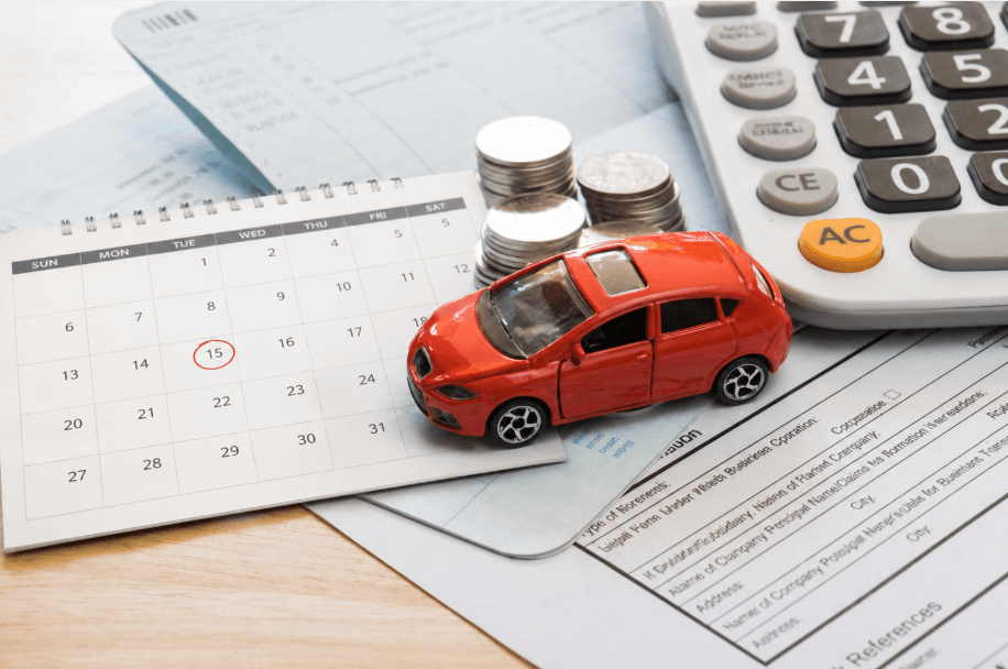 Georgia Diminished Value Claim Deadline Calendar – Diminished Value of Georgia, Car Appraisals for Insurance Claims Calendar, toy car, calculator, coins, and insurance paperwork representing the deadline to file a diminished value claim in Georgia. | Diminished Value of Georgia, Car Appraisals for Insurance Claims