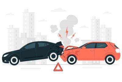 rear end car accident illustration